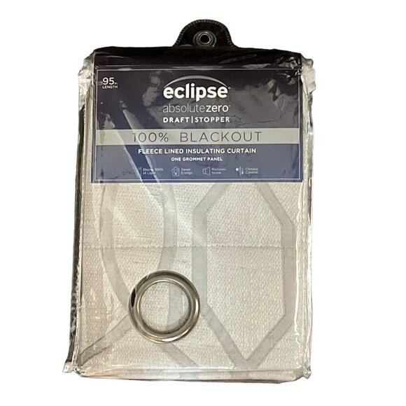 Eclispe Absolute Zero Fleece Lined Ambiance Lattice One Grommet Panel Light Gray - Picture 3 of 6